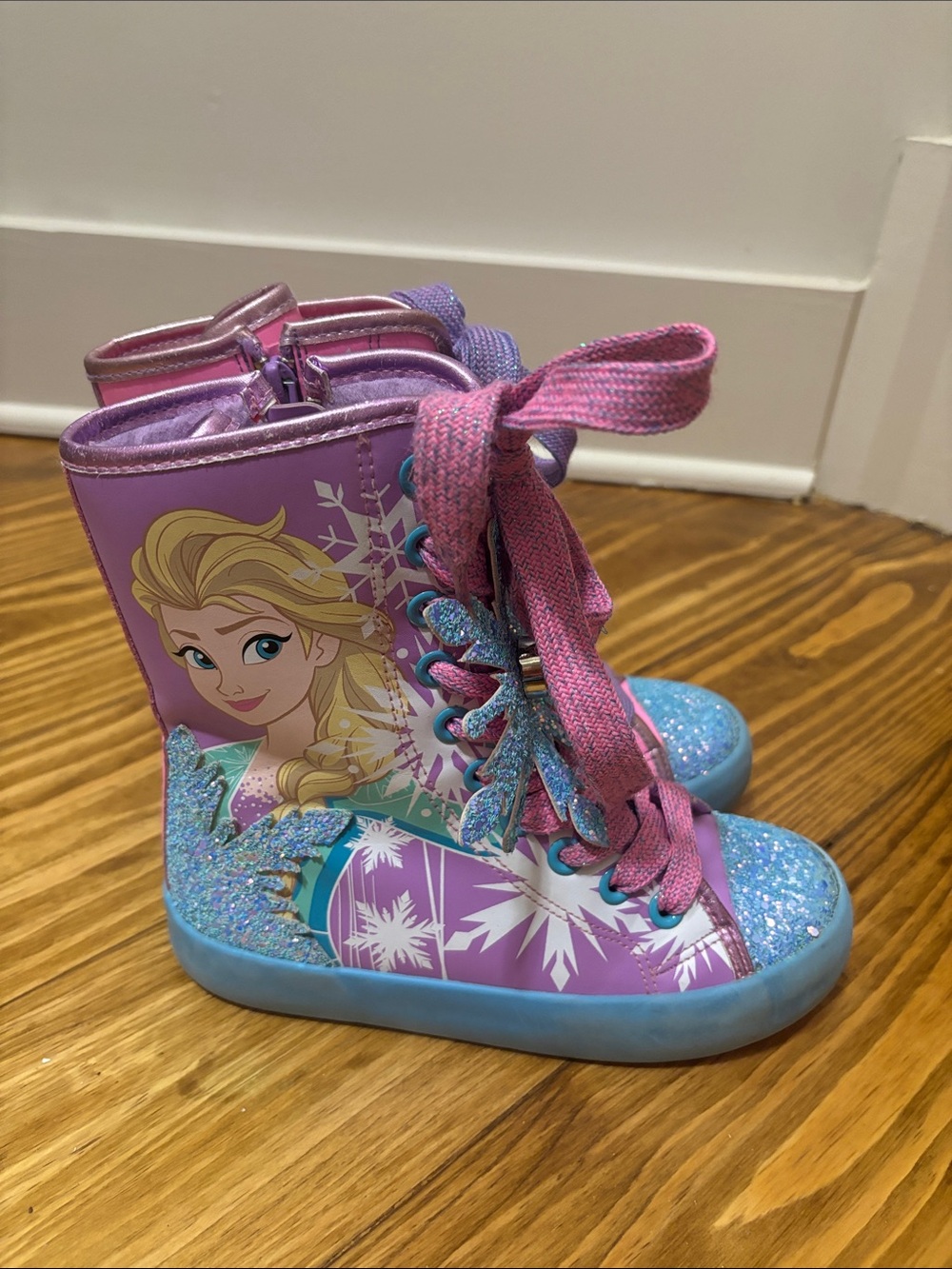 Frozen Elsa Glittery High-Top Sneakers by MADMIA EU Size 32 (US Girls Size 1)